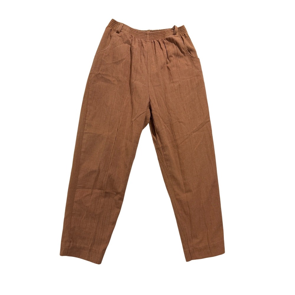 Fire Islander Brown Textured Pants Elastic Waist Made in USA‎ Size 11/12 Vintage